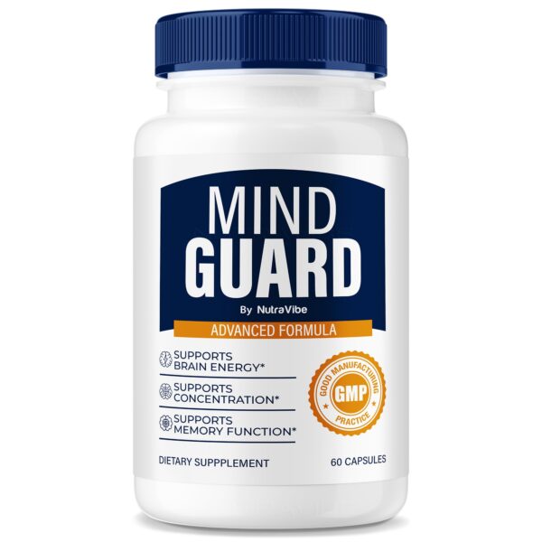 Frasco de Mind Guard suplementos para memoria y enfoque