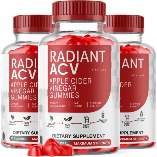 Radiant ACV Gummies gomitas para vinagre sidra manzana pack 3