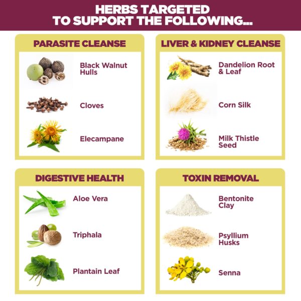 Envases del programa limpieza interna para mujeres Yerba Prima