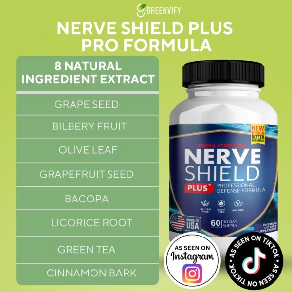 Suplemento Nerve Shield Plus Pro para alivio nervioso y bienestar