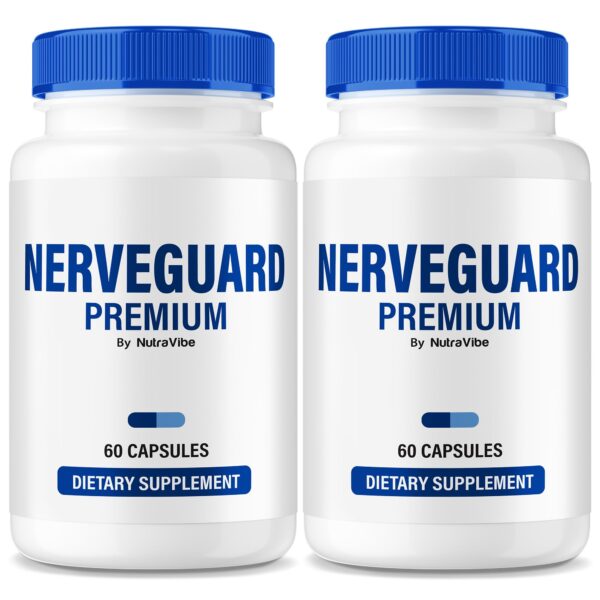 NutraVibe NerveGuard paquete frontal con cápsulas para salud nerviosa