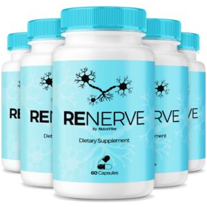 Frasco de cápsulas Renerve para salud y soporte nervioso