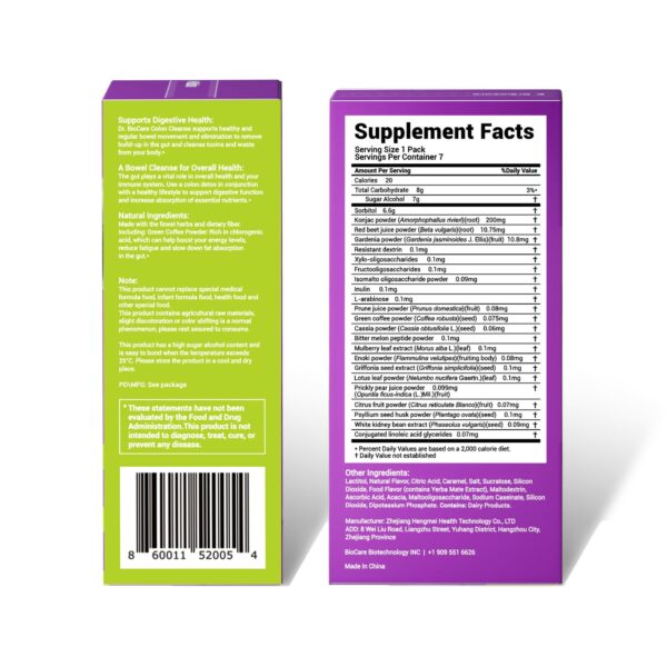 DrBioCare detox sabor ciruela paquete 14 soporte digestivo