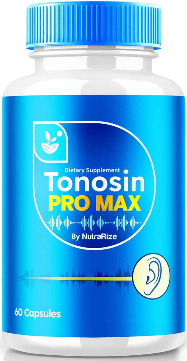 Botella de cápsulas Tonosin Pro Max para salud del oído