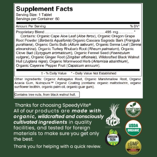 Polvo detox para limpiar toxinas del colon con ingredientes orgánicos