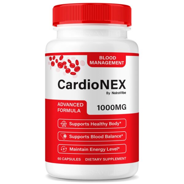 Frasco suplemento CardioNEX para circulación y corazón saludable