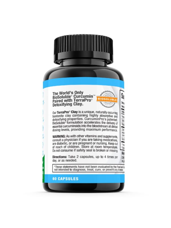 Vista lateral del paquete cápsulas Detox curcuminpro veganas