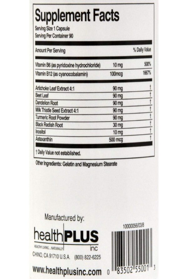 Etiqueta frasco Liver Cleanse Health Plus