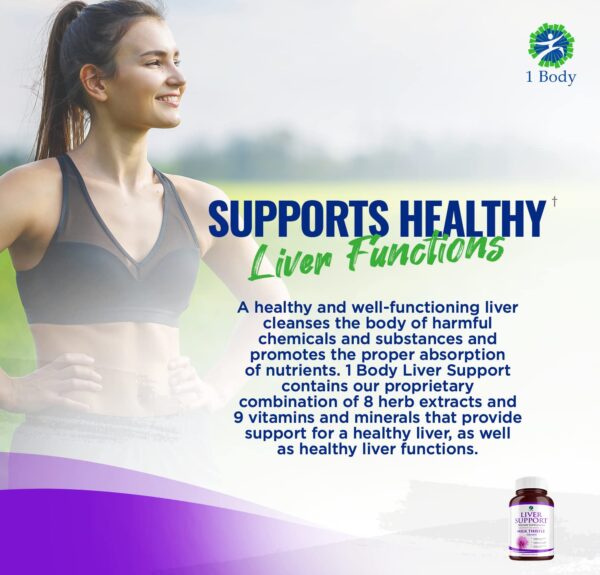 Frasco 1 Body Liver Support suplemento natural para hígado sano