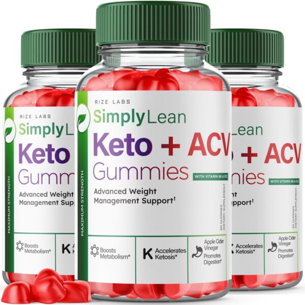 Paquete de 3 gomitas Simply Lean Keto ACV rize labs