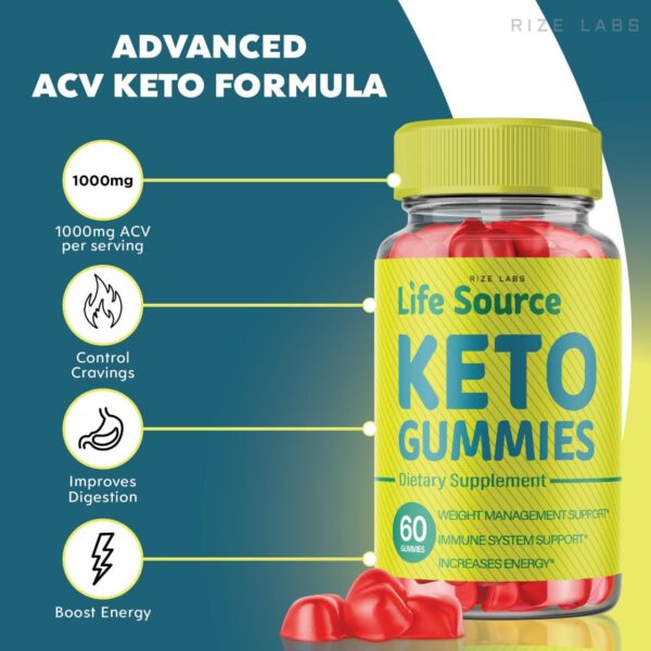 Paquete de gomitas Life Source Keto ACV para adelgazar
