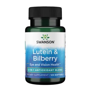 Swanson luteína estandarizada y bilberry etiqueta frontal