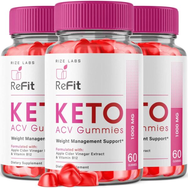 Paquete gomitas Refit Keto ACV rize labs 180 unidades para perder peso