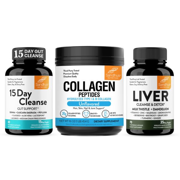 Combo Sandhu's limpieza detox hígado colágeno