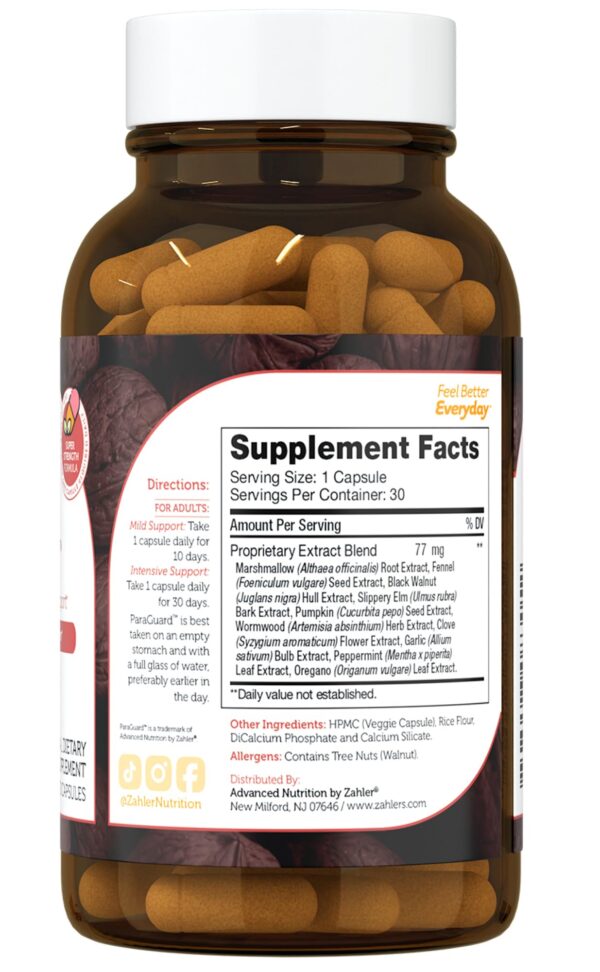 Envase Zahler ParaGuard suplemento salud gastrointestinal