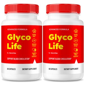 Version 1.0.0 Caja y frascos de Glyco Life Blood Optimizer NutraVibe 120 cápsulas