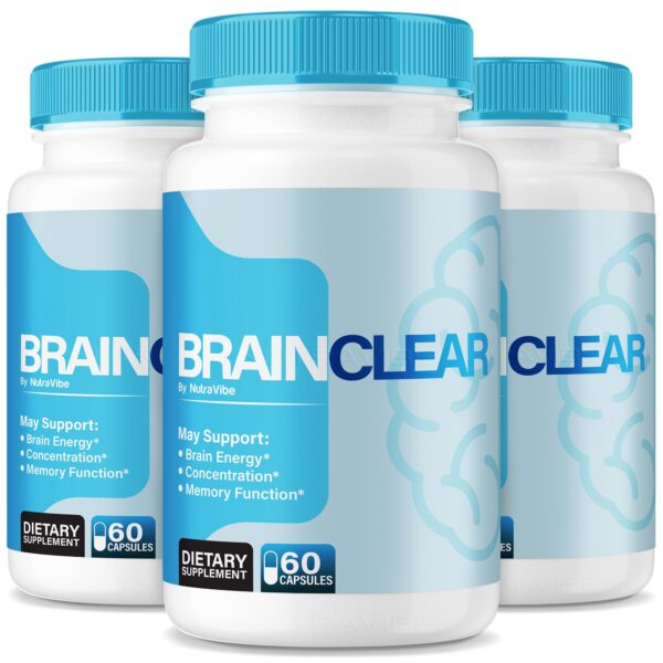 NutraVibe Brain Clear cápsulas bottle label