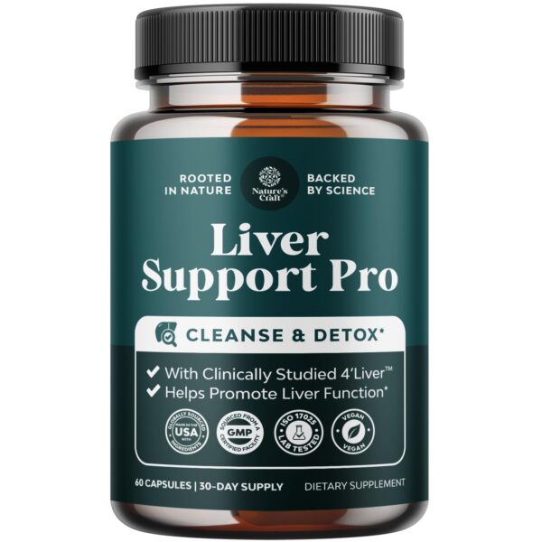 Frente del empaque de Natures Craft Pro Liver Support