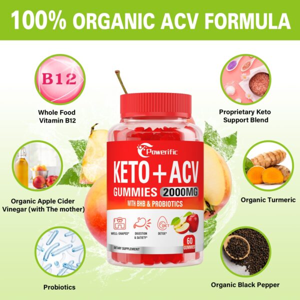 Etiqueta nutricional Gomitas Keto ACV Powerific