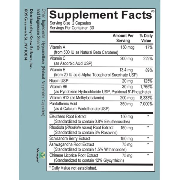 Etiqueta del envase Fatigue Ease