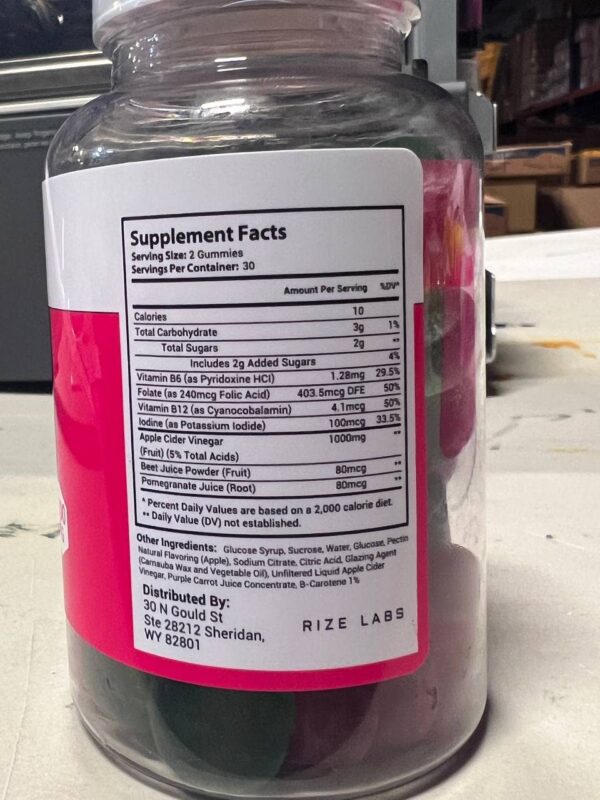 rize labs suplemento keto gomitas vinagre sidra manzana