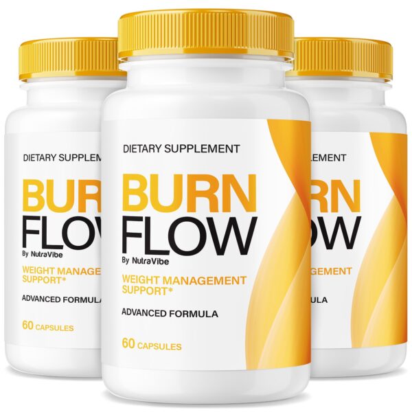 Paquete de 3 frascos de cápsulas BurnFlow para fitness y vitalidad