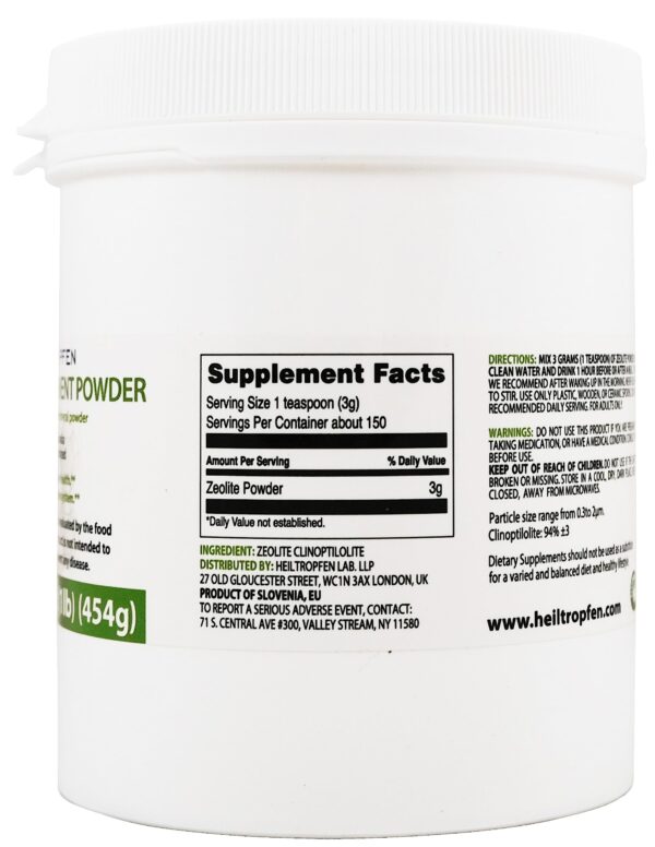 Frasco suplementario zeolita Heiltropfen ultrafino activado