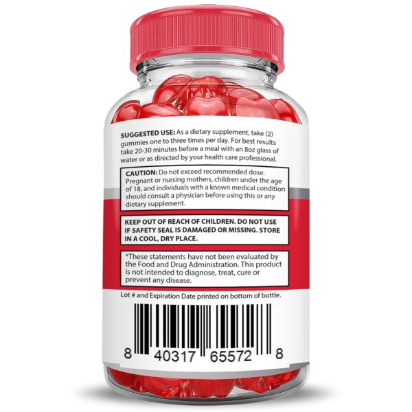 Keto Rush ACV Gummies empaque lateral con detalles