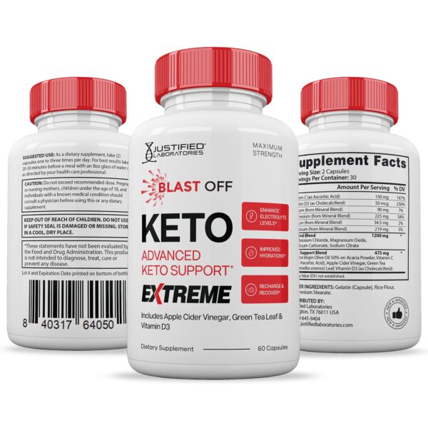 imagen promocional blast off keto acv extreme 3 pack suplemento keto