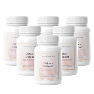 Nourished Detox Debloat suplemento vegano 360 cápsulas blanco