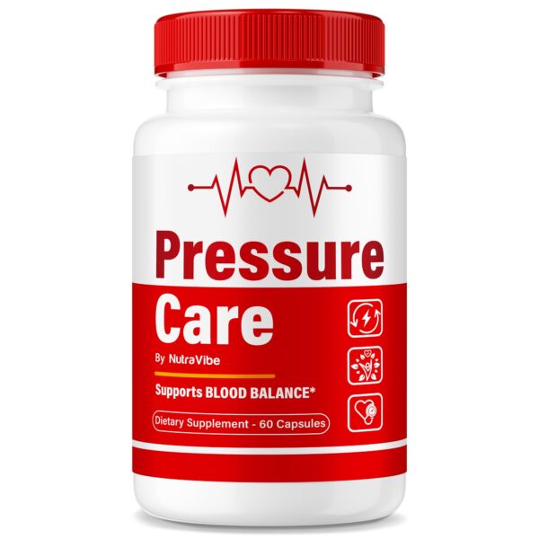 Frasco de cápsulas NutraVibe Pressure Care 60 unidades