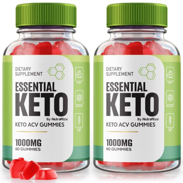 Gomitas Essential Keto ACV NutraRize frasco para pérdida de peso