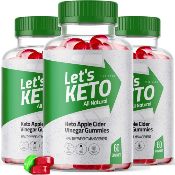 Lets Keto gomitas vinagre sidra manzana paquete 3 x 60 unidades