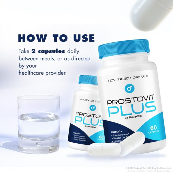 Prostovit Plus paquete de 180 cápsulas para bienestar masculino