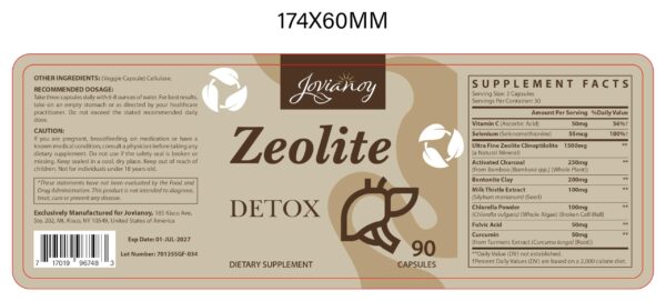 Cápsulas detox zeolita máxima potencia Jovianoy