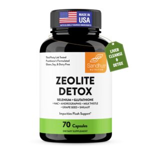 Zeolita Detox Sabandhu's cápsulas en frasco