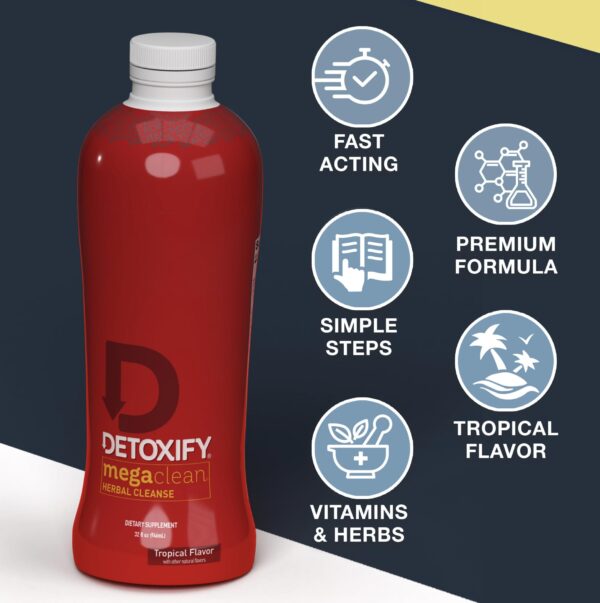 Frontal botella Detoxify Mega Clean limpieza detox herbal corporal