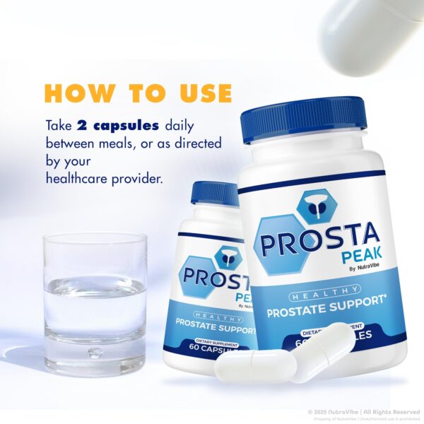 Cápsulas de cerca NutraVibe Prosta Peak suplemento para próstata saludable