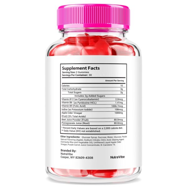 Frasco de BodyAura ACV Gummies mostrado de lado