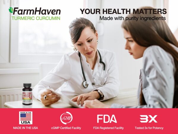 FarmHaven vinagre sidra cápsulas con madre para salud digestiva