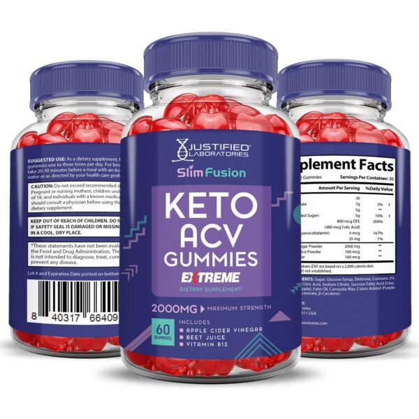 Gomitas sin gluten y sin gelatina para apoyo keto diario slim fusion