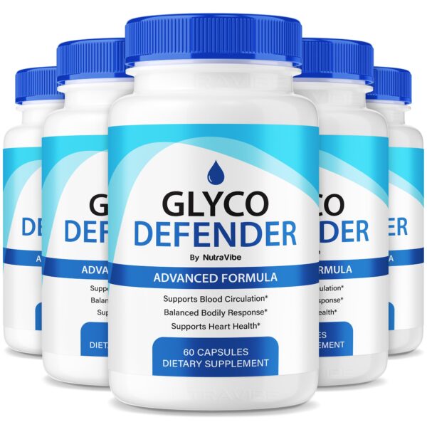 Paquete de 5 Glyco Defender suplemento circulatorio 300 cápsulas