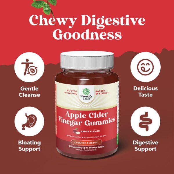 Ingredientes en gomitas Natures Craft vinagre manzana