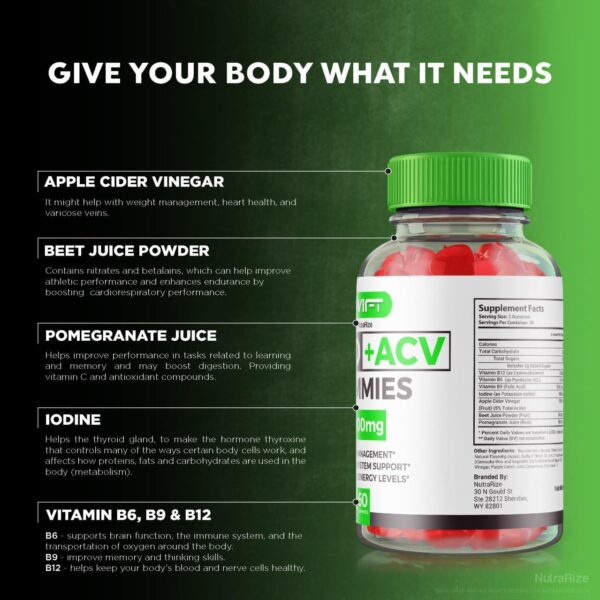 Detalle gomitas Swift Keto ACV para metabolismo y energía