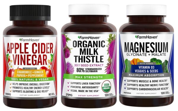cápsulas farmhaven vinagre sidra manzana con jengibre y magnesio