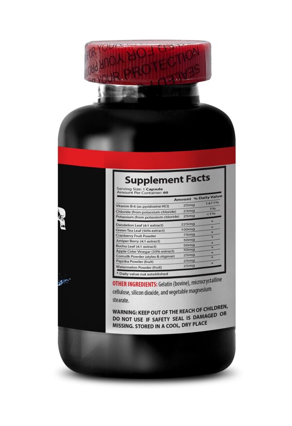 Ingredientes naturales en píldoras Water Away para desintoxicación