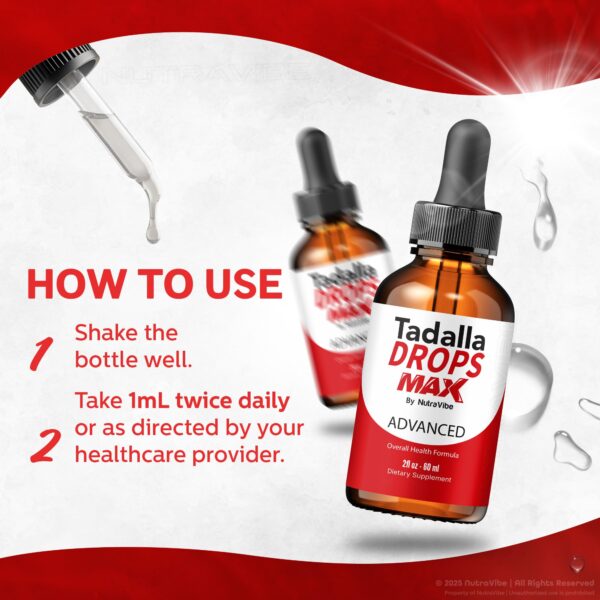Gotas NutraVibe Tadalla para vigor y actividad diaria