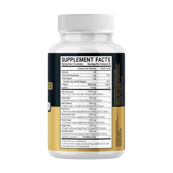 Gomitas ParasitoCleanse 10X Elixir Dorado presentación