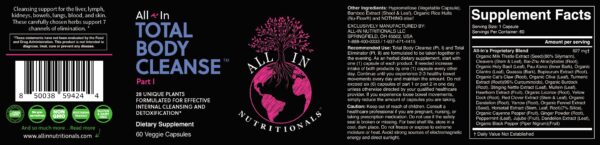 Suplemento limpieza total All In Nutritionals