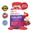 Vista frontal de gomitas keto glow keto acv